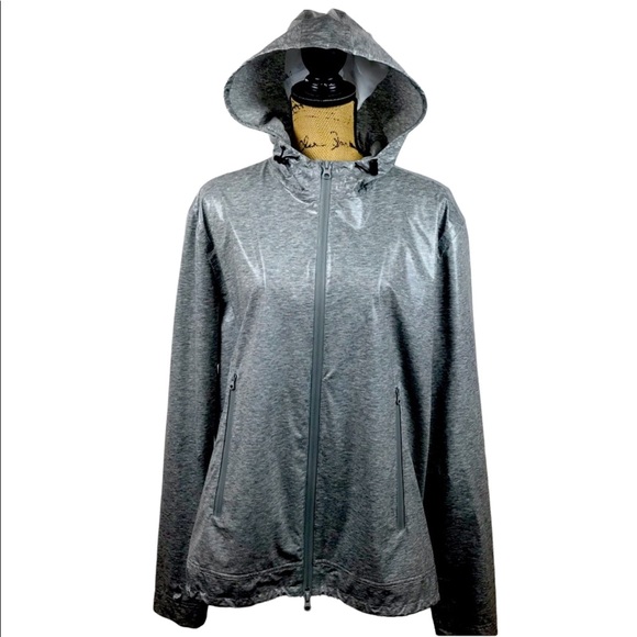 ATM Hoodie Rain Coat Silver Slicker